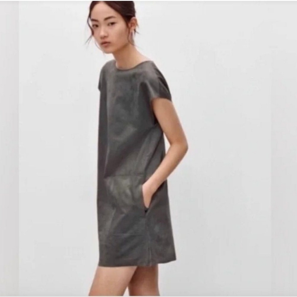 Aritzia Wilfred Free Nori Faux Suede Boxy Shift Dress Women's Size S